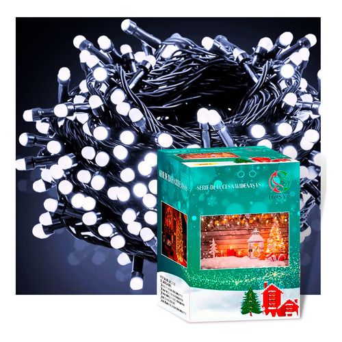 Luces de navidad y decorativas Dosyu Dosyu dy-ice300l-v8 15m de largo 110V - blanco frío con cable negro