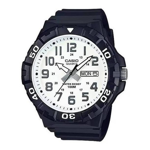 Reloj pulsera Casio MRW-210H con correa de resina color negro - fondo blanco