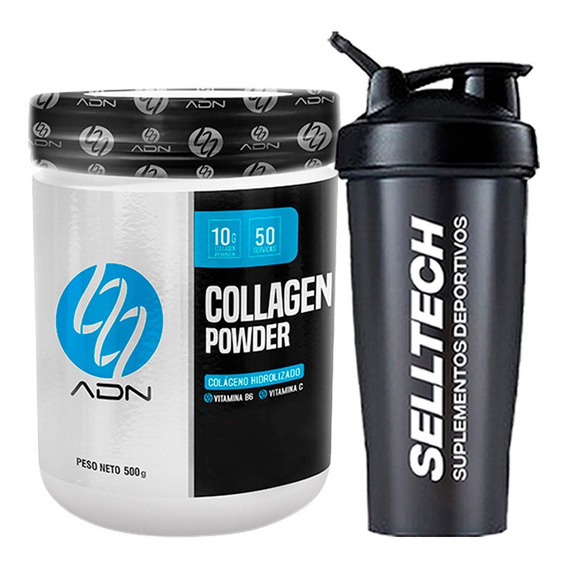 Colágeno Adn Collagen Powder 500gr Fruit Punch + Shaker