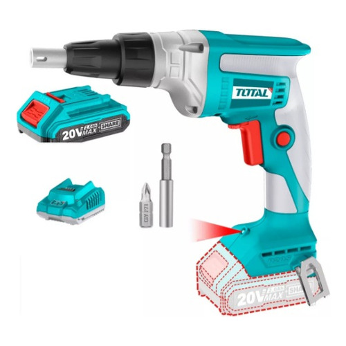 Atornillador Durlock Total TDSLI204200-4 Cargador Bateria 20v Brushless Color Turquesa Frecuencia 50