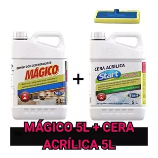 Kit Removedor Magico 5l + Cera Acrilica 5l + Aplicador Cera