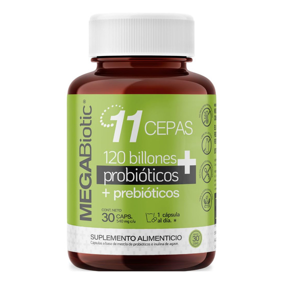 Suplemento Megabiotic Probióticos 120billones 11cepas 30caps Sabor Sin sabor