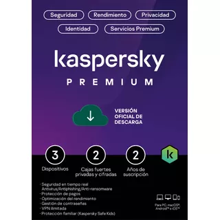 Kaspersky Premium 3 Dispositivo  1 Año