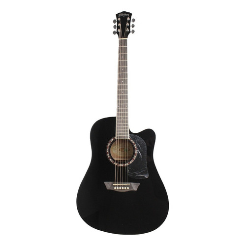 Guitarra Electroacustica Washburn Ad5ce Negra Dreadnought Color Negro Material del diapasón Palo de rosa Orientación de la mano Diestro