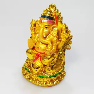 Ganesha Deus Da Prosperidade Dourado 12cm + Brinde