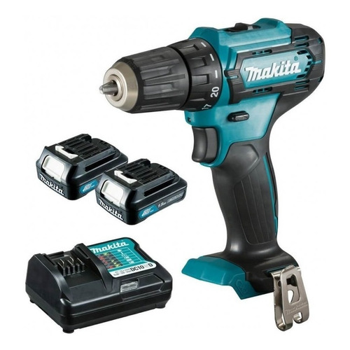 Taladro atornillador inalámbrico de 10mm Makita DF333DWYE 12V + accesorio con maletín de transporte 110V/220V