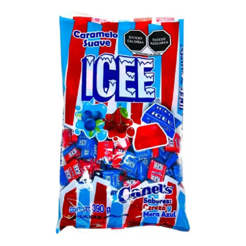 Caramelo Suave Icee Canels Sabor Cereza Y Mora Azul 390g