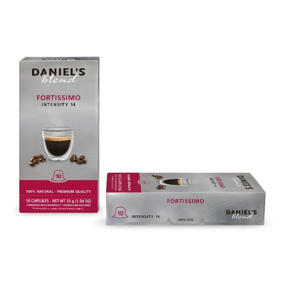 Caja 10 Capsulas sabor Fortissimo Para Nespresso Daniel's Blend