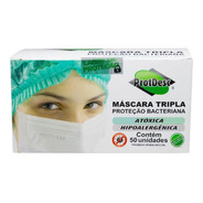 Mascara Descartável C/ Elástico - Tripla - Cx/50 - Protdesc