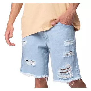 Bermuda Mom Jean Vcp Corey Roturas Corta Denim