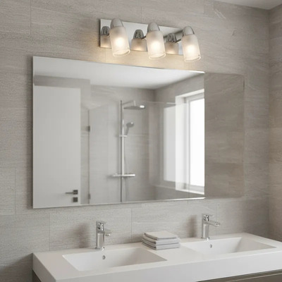 Aplique 3 Luces Movil Vidrio A-803 Apto Led E-27 Luz Desing Cromo