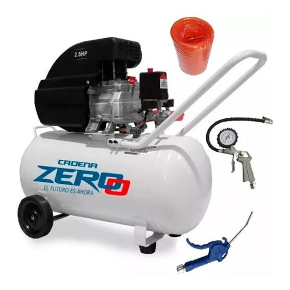 Compresor De Aire 50 Litros 2,5 Hp Zero + Kit Accesorios 