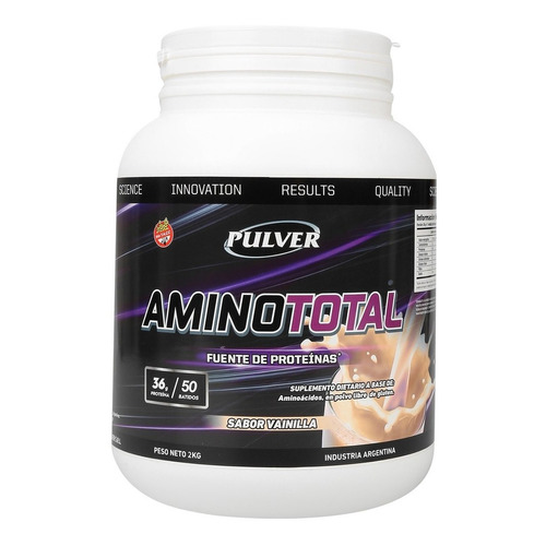 Pulver Amino Total 2 Kg Masa Muscular Amino+proteina Sabor Vainilla