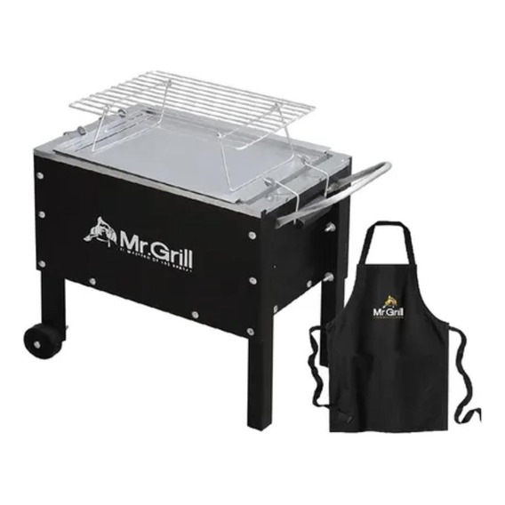 Caja China Mr Grill Mediana Jr Black + Parrilla + Mandil