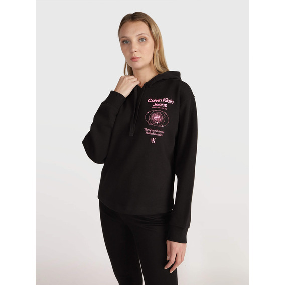 Sudadera Negra Con Capucha Para Mujer Calvin Klein