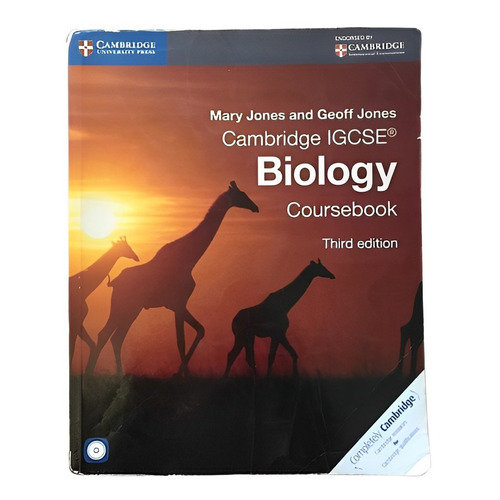 CAMBRIDGE IGCSE BIOLOGY  -   Coursebook with CD ROM  3rd Ed  (ver 546580), de JONES, Mary & JONES, Geoff. Editorial CAMBRIDGE UNIVERSITY PRESS en inglés, 2014