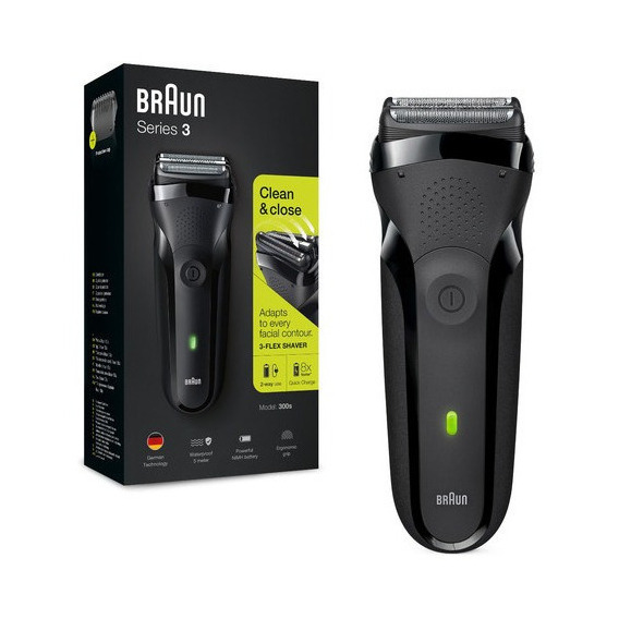 Máquina Afeitadora Eléctrica Braun Series 3, 300 Para Barba Azul/negro