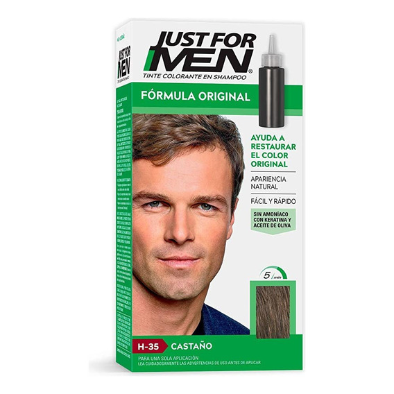 Just For Men Tintura En Shampoo Para Cabello Cubre Canas Tono Castaño