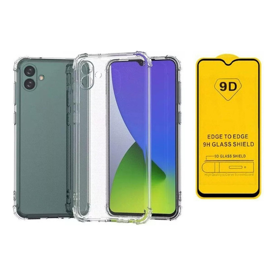 Funda Antigolpes Transparente Para Samsung  + Vidrio