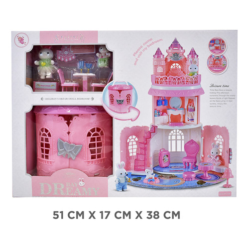 Castillo Plegable Con Accesorios Conejito Dreamy Ck Color Rosa