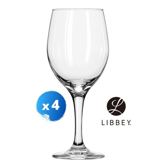 Copa Alta Vidrio Vino - Libbey 591 Ml Perception - X 4 Unid