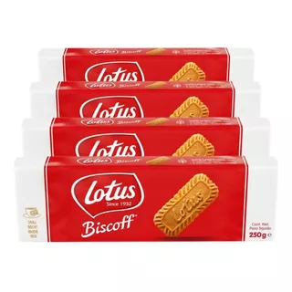 Kit 4 Biscoitos Bolacha Belga Lotus Biscoff 250g