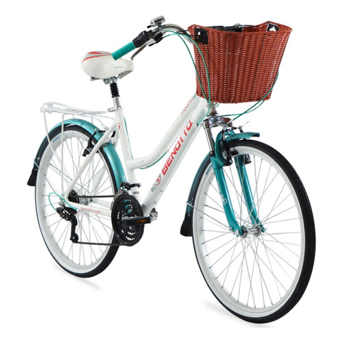 Bicicleta Benotto City Moorea R26 Aluminio 21v Susp. Del. Color Blanco