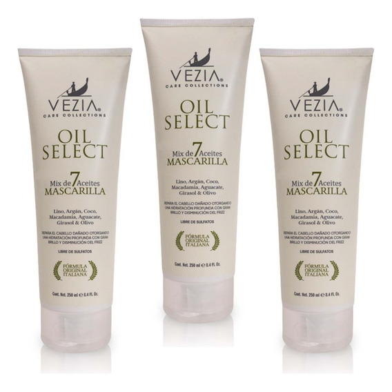 Kit De 3 Mascarillas 7 Aceites Oil Select Vezia 250ml