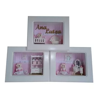 Trio De Quadros Mini Quarto Infantil