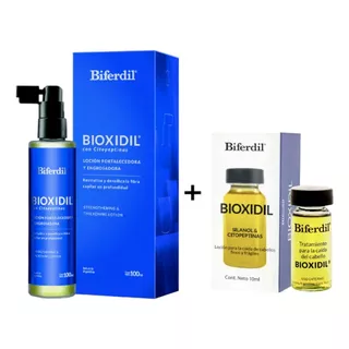 Combo Loción+ampolla Bioxidil Anticaída Fotalecedor-biferdil