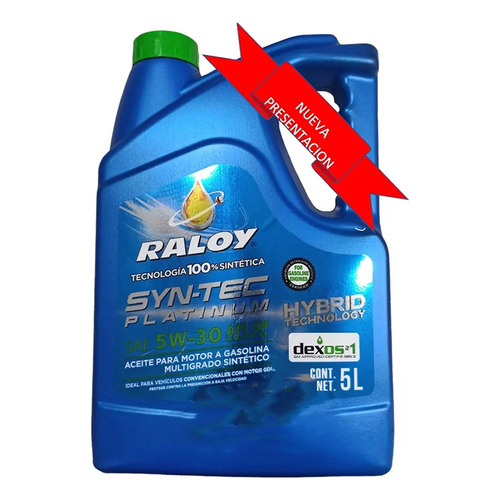 Aceite Raloy 100% Sintetico Platinum 5w30 Api Sp Gf-6a 5l