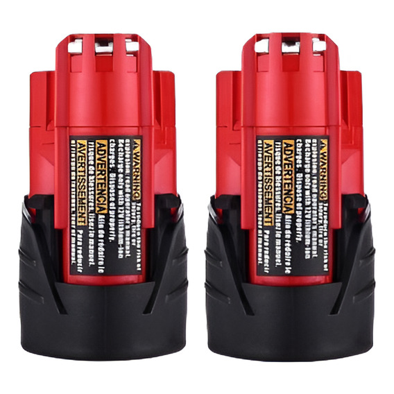 (2-pack) Para Milwaukee 48-11-2401 M12 12v Ion De Litio Rojo