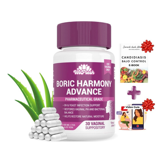 Óvulos Acido Bórico Con Prebioticos Y Aloe Vera 800mg Vaginales Wofresh 100% Puro Americano