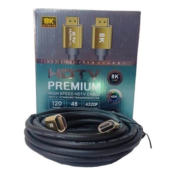 Cable Hdmi 8k 2.1 Ultra Hd 4320p 5 Metros 48gbps Hdr Pvc
