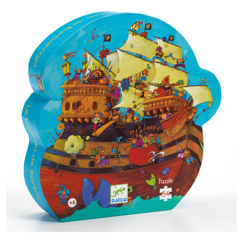 Puzzle Caja Silueta Barco Pirata Djeco 54 Piezas +5 Años
