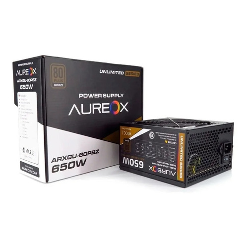 Fuente de alimentación para PC Aureox Unlimited Series ARXGU-80PBZ-650W 650W negra 230V