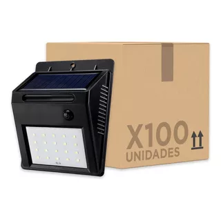 Pack X100 Lampara Farol Solar Foco Led Sensor Exterior