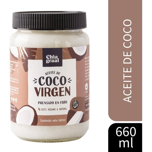 Aceite de coco virgen Chia Graal 660ml
