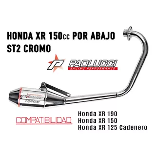 Escape Stage 2 Cromo Por Abajo Honda Xr 150 Paolucci