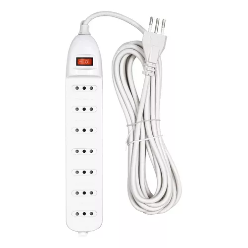 GENERICO Alargador Zapatilla Eléctrica 3 Posiciones 6 Usb 2 Metros