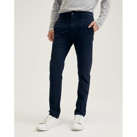 Pantalón Chino Munich, Hombre, Gabardina Slim, Azulino Equus