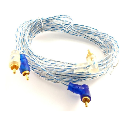 Cable De Rca A Rca Libre De Oxig Audiobahn 3.65mts Arca365gb Color Azul