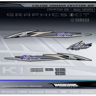 Calcos Yamaha Crypton Negra - Laminadas - Insignia Calcos