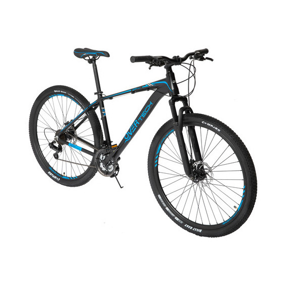 Bicicleta Mtb Overtech R29 Aluminio Full Shimano Fr Disco Pp Color Negro/Azul/Azul Tamaño del cuadro L