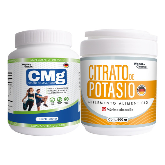 Duo Citrato De Magnesio 500g +citrato De Potasio Aleman 500g