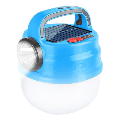 Lampara Linterna Solar Para Acampar Led Recargable Camping Color Azul