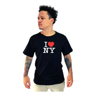 Camiseta Camisa I Love New York Malha Premium Algodão Top