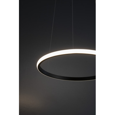 Colgante Aro Led Simp 60cm Negro Deco Moderno Luz Desing