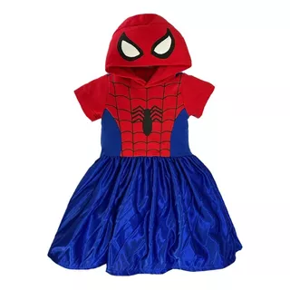 Vestido Marvel Estampado Spiderman