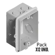 Cajas De Luz Plásticas Embutir Genrod Rectangular Pack X 12u